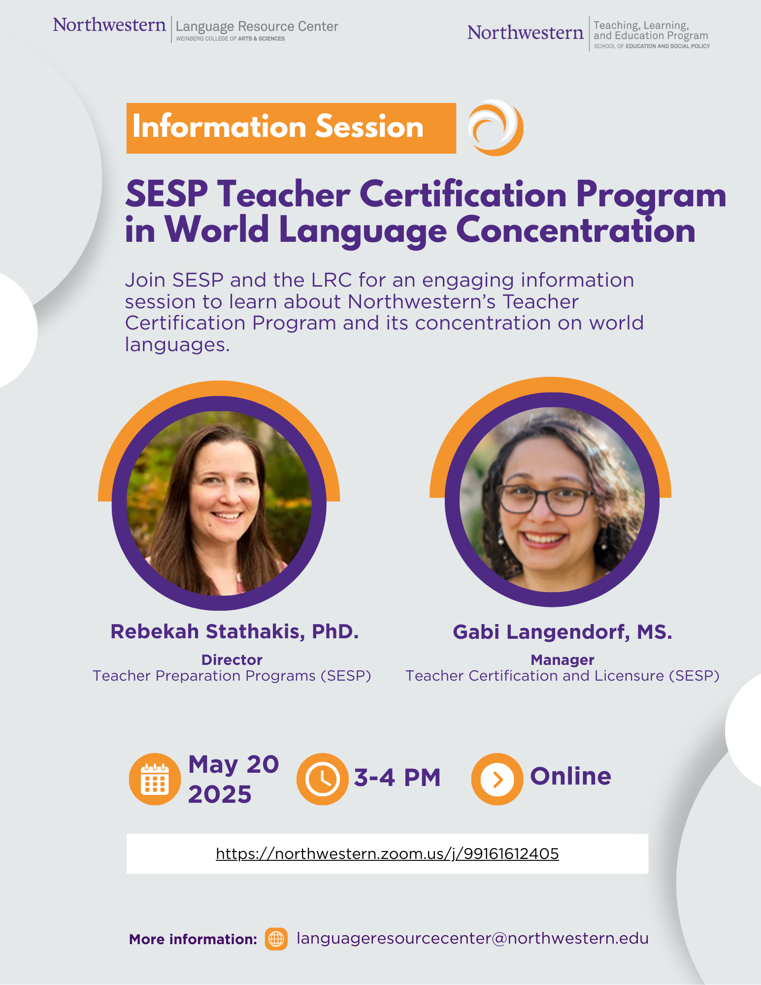 Info session flyer